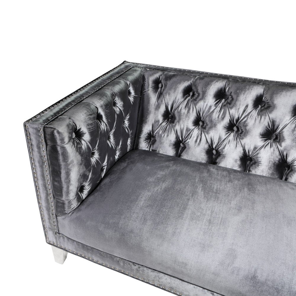 Barcelona Charcoal Velvet Sofa