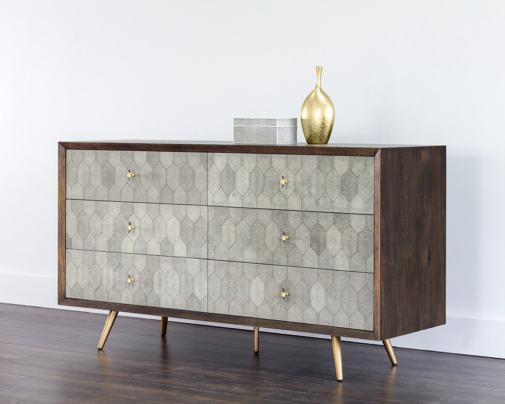 Aniston Dresser - Dark Mango - Taupe Shagreen