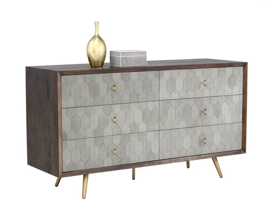 Aniston Dresser - Dark Mango - Taupe Shagreen