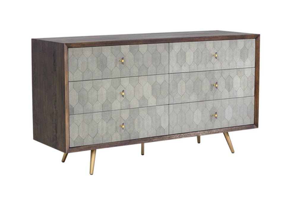 Aniston Dresser - Dark Mango - Taupe Shagreen