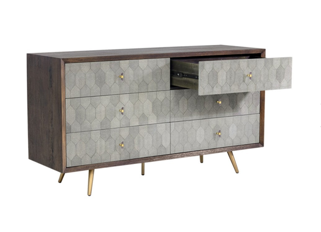 Aniston Dresser - Dark Mango - Taupe Shagreen