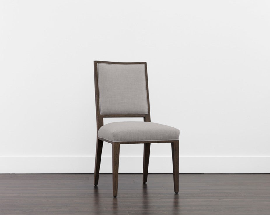 Aurelia Dining Chair - Dark Brown - Linoso Light Grey