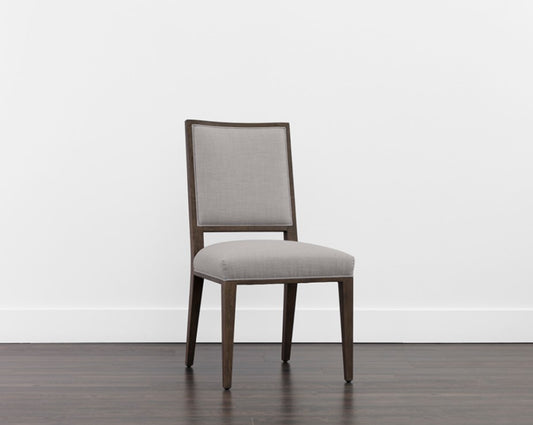 Aurelia Dining Chair - Dark Brown - Linoso Light Grey