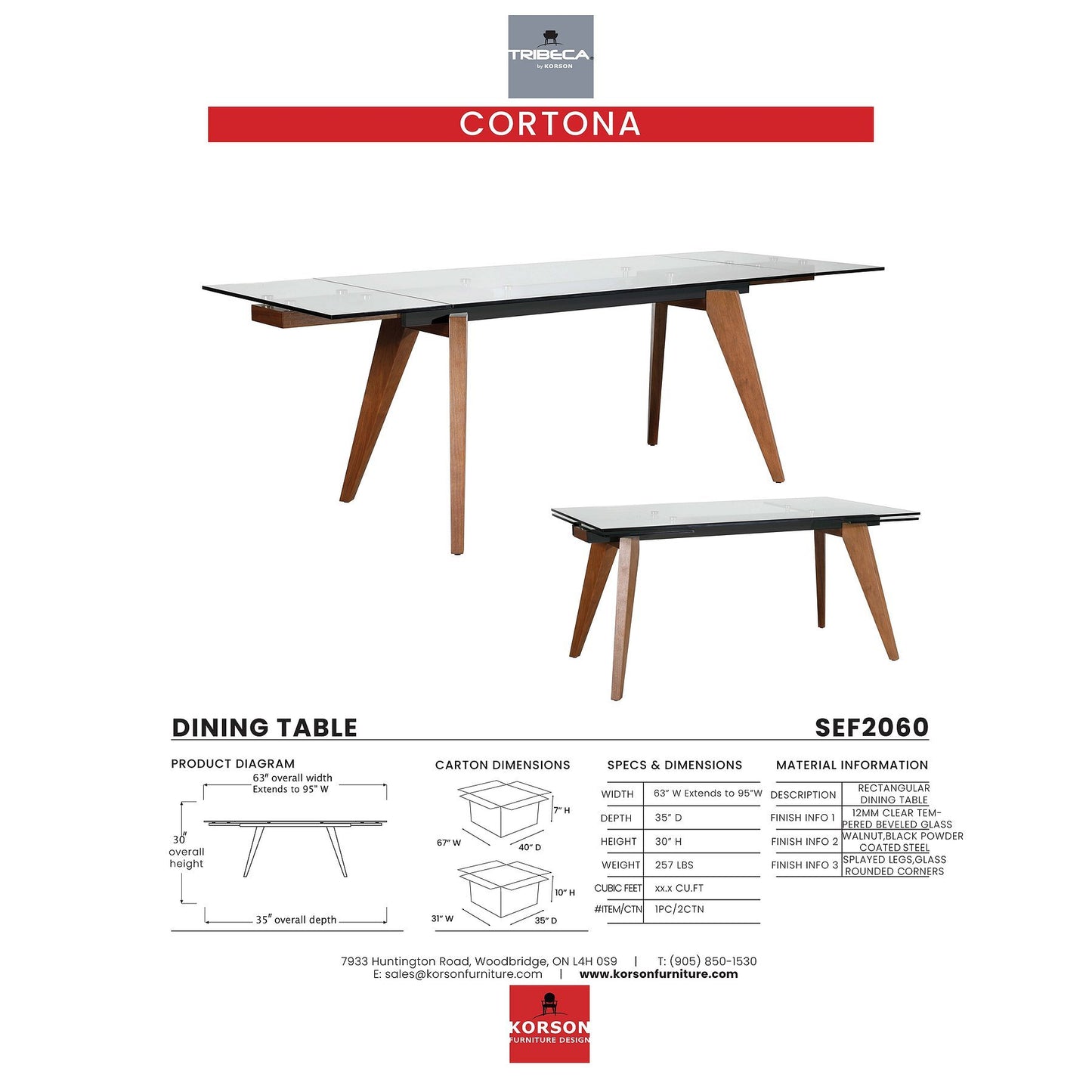 Cortona - Dining Table SEF2060