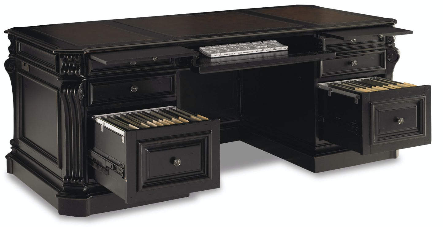 Telluride 76'' Executive Desk w/Leather Panels